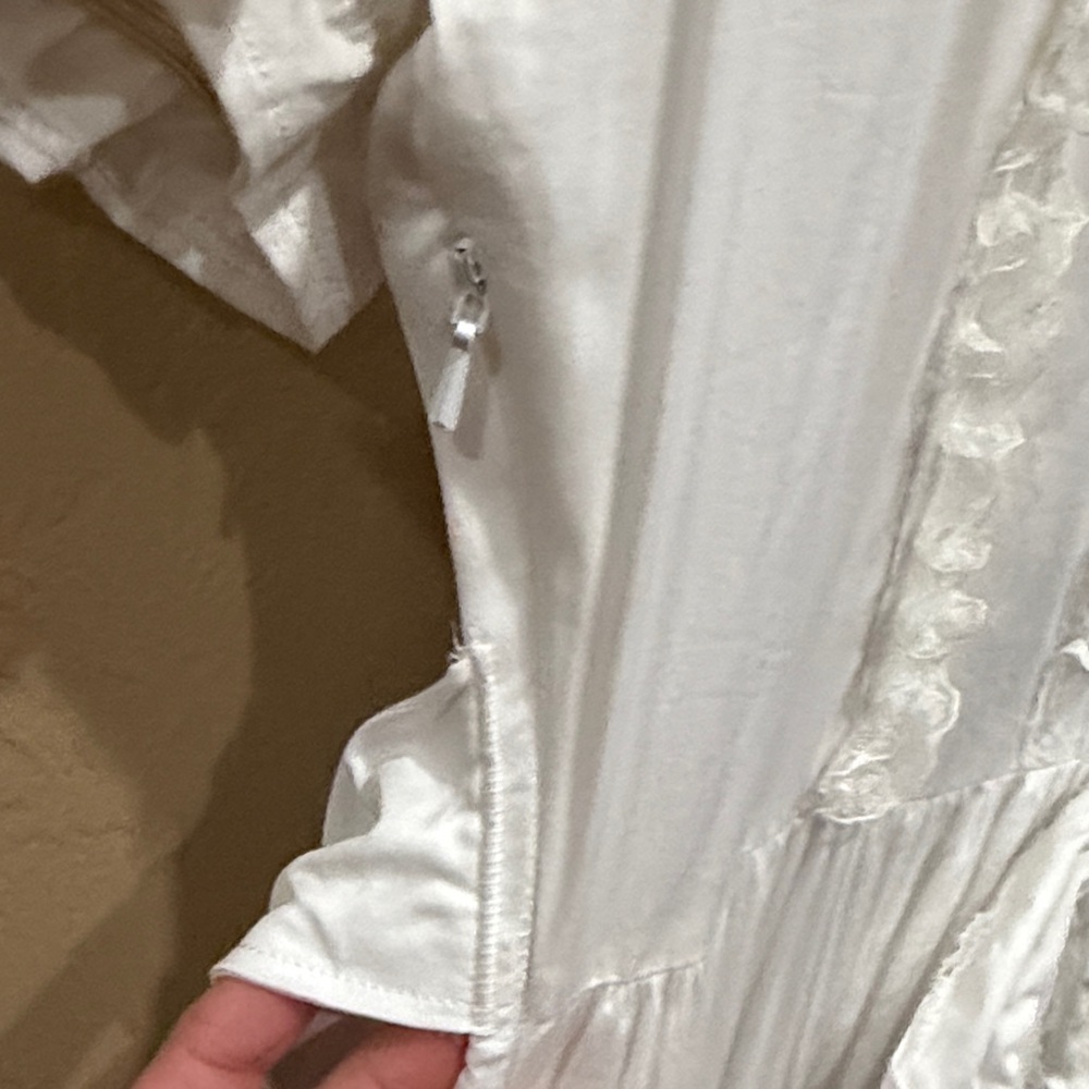 White Ruffled Long Dress - Picture 11 of 11